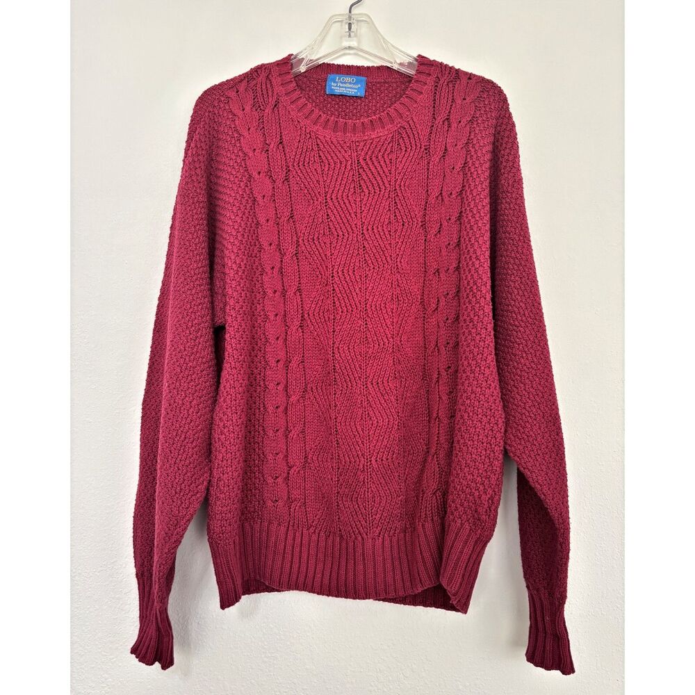 Pendleton Mens Vintage Lobo Preppy Sweater Large Fisherman Cable Knit Academia